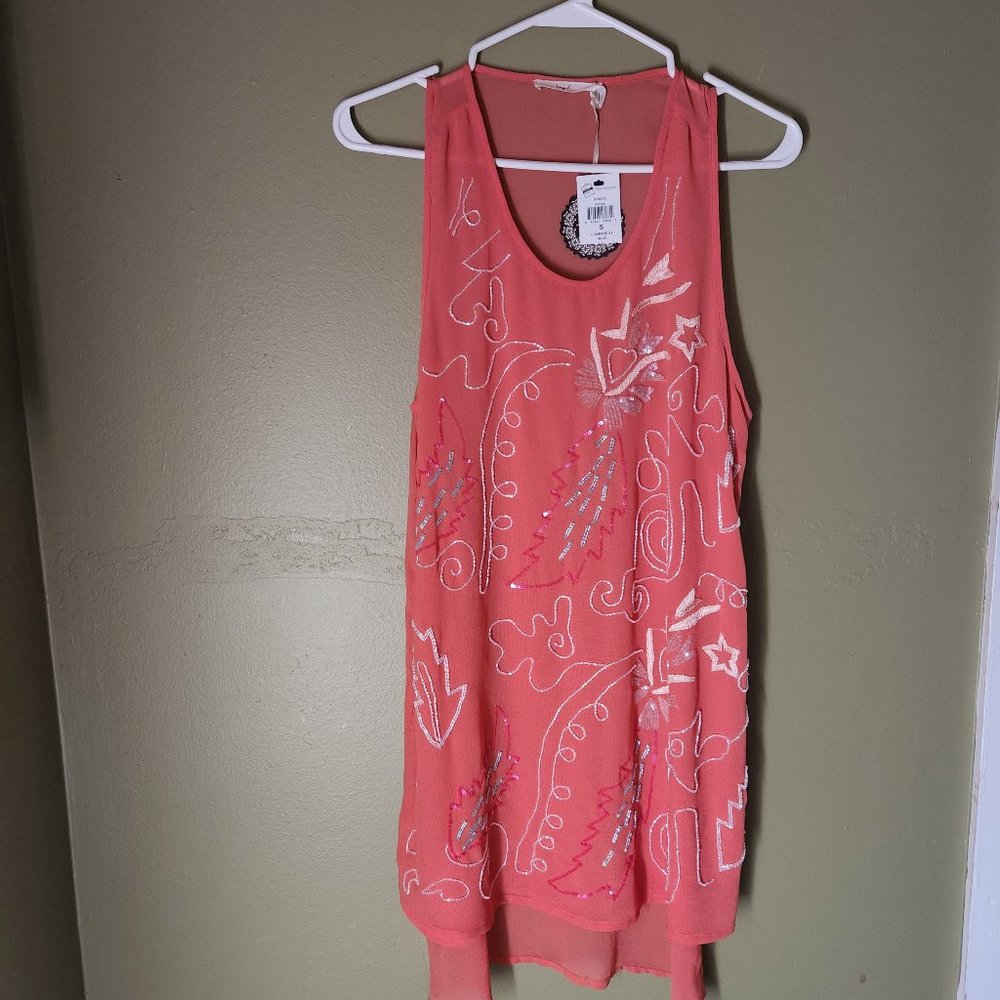 Long coral top
